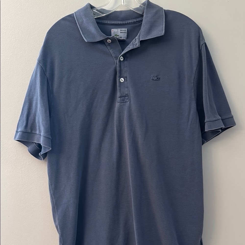Lacoste vintage washed  Blue Polo Shirt